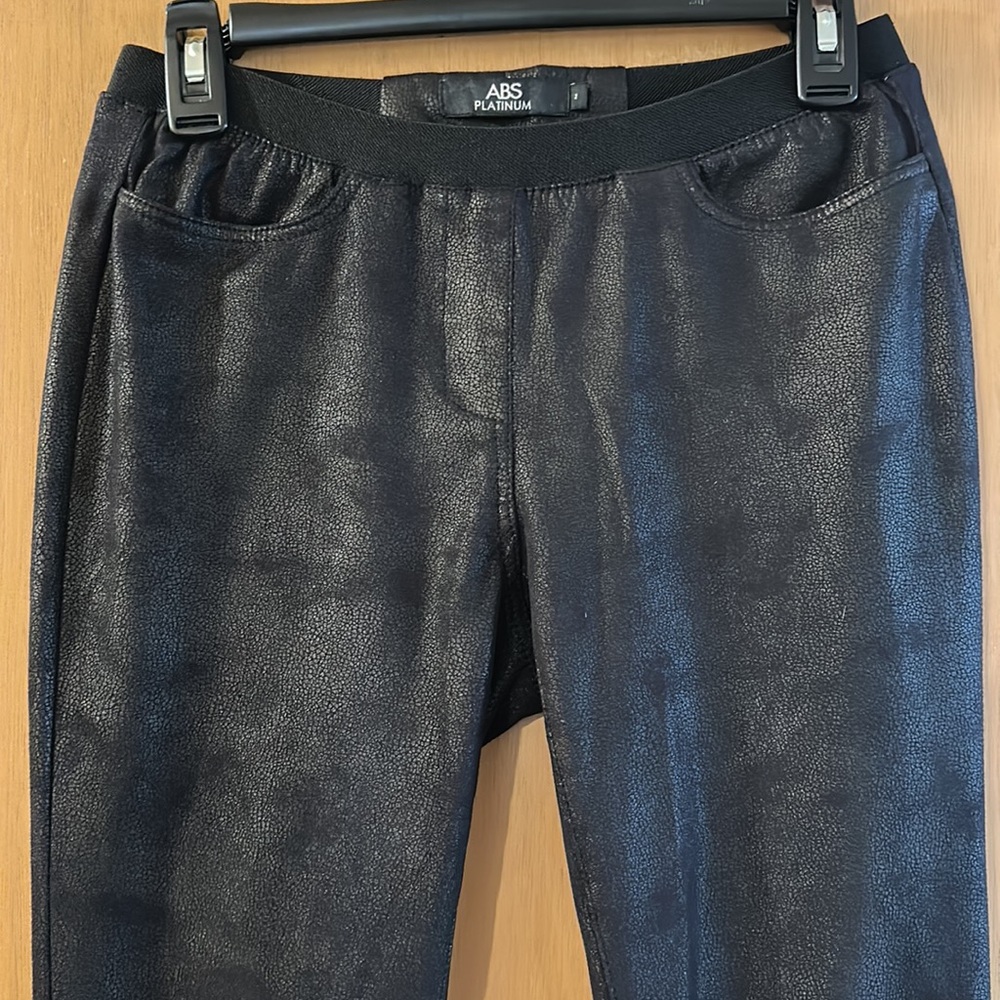 ABS Platinum Women’s Faux Leather Leggings Black Size 2